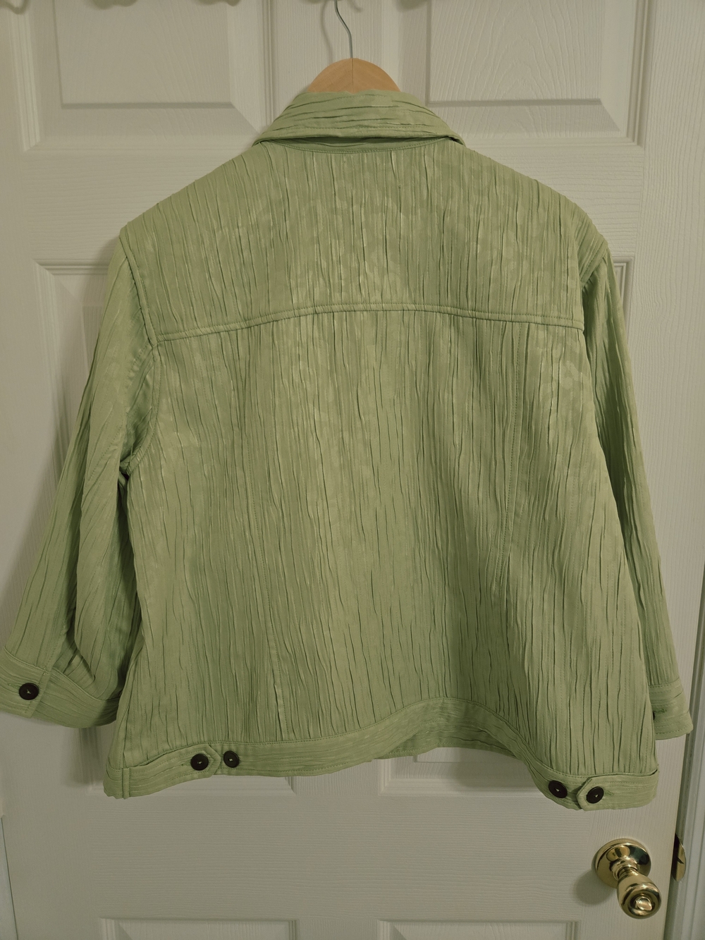 Ruby Road Light Green Crinkled Button-Up Jacket Size 18W - Picture 2 of 8